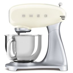 Mixer planetar Smeg SMF04CREU, 800 W, 4,8 l, 10 viteze, funcție de pornire treptată, picioare antiderapante, crem/inox