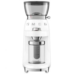 Rasnita de cafea Smeg CGF03WHEU, 150 W, 240 g, Sistem de rotire si blocare, Functie manuala, Alb