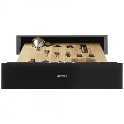 Sertar cu accesorii pentru vin Smeg Linea CPS115B3, 13 pise, 59,7 x 13,5 cm, Sistem de deschidere Push, Negru