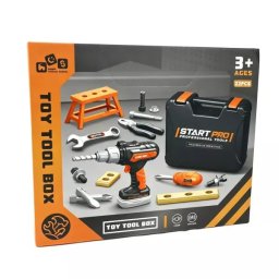 Set de burghie de jucărie electrice cu cutie de depozitare - 22 piese