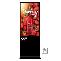 Ecrane interactive Totem de interior EVOBOARD 55'' 4K touch, inaltime 190cm, dimensiune 1903x734x70mm, Android 11