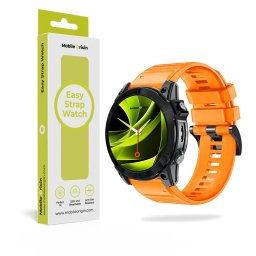 Curea silicon Mobile Origin Easy Strap pentru smartwatch 20mm, culoare portocaliu