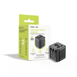 Adaptor de Călătorie travel PW30 EU/UK/US/AUS, Universal – Negru