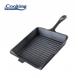 Tigaie grill fonta cu maner, 25x4.7cm, HEINNER, negru / DCN49298