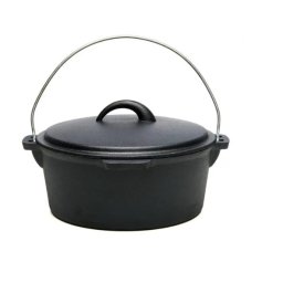 Ceaun fontă pură cu capac, 25x10 cm 5.3L, Heinner, negru / DCN69907