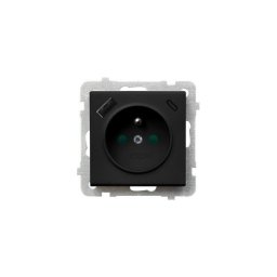 Ospel - Priză de perete fără ramă 230V + 1xUSB-A + 1xUSB-C SONATA neagră