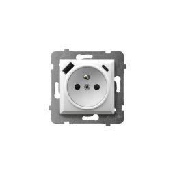Ospel - Priză de perete fără ramă 230V + 1xUSB-A + 1xUSB-C ARIA albă