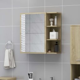 Dulap baie cu oglinda, stejar Sonoma, 62,5x20,5x64 cm PAL GartenMobel Dekor