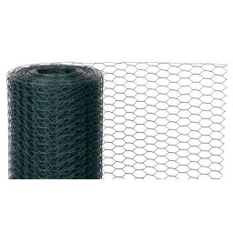 Plasa hexagonala PVC verde RAL 6005 pentru tarcuri, 0,5x10 m (20 mm)