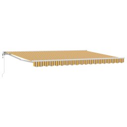 Marchiza retractabila electrica 5x3 m semi-caseta, galben gri alb
