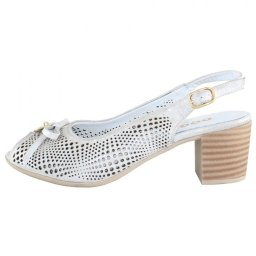 Sandale dama, Dogati, 804-11-Argintiu, elegant, piele naturala, cu toc, argintiu (Marime: 36)