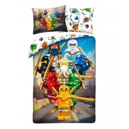 Lenjerie de pat Lego Ninjago: 140 x 200 cm, 100% bumbac