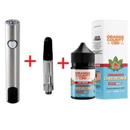 Set Vape Pen USB-C LED + Pod 510 + 50ml E-Liquid CBD 1500mg Strawberry Cheesecake Orange County