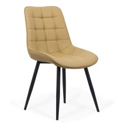 Scaun de bucatarie din piele sintetica si cadru metalic negru BUC 206P bej