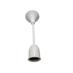Dulie E27 din ceramica cu tija de sustinere E i suport de mascare, cablu 2x0,5 mm ², alba, lungime 15 cm
