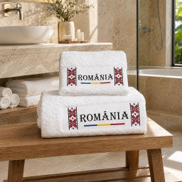 Set 2 prosoape premium ROMÂNIA, 700 g/mp, 100% bumbac