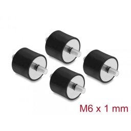 Set 4 buc amortizor vibratii M6x1mm/25x20mm, Delock 60815