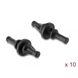 Set 10 buc suport scurt antivibratie din silicon pentru ventilator Negru, Delock 62199
