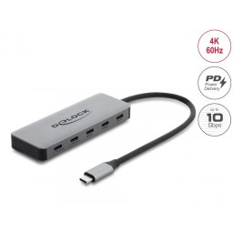 Docking station USB type C la 2 x USB-C 4K60Hz + 2 x USB-C 10Gbps + PD 3.0 100W, Delock 64371