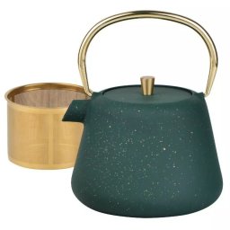 Ceainic din fonta cu infuzor Kinghoff KH 1933, 1 l, Interior emailat, Verde