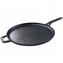 Tigaie pentru clatite din fonta Kinghoff KH 1895, 29 cm, Suprafata neaderenta, Inductie, Negru