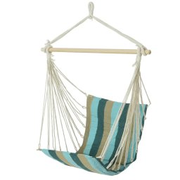 Hamac tip scaun, textil, bleu-gri