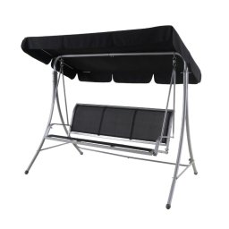 Balansoar gradina, pentru 3 persoane, otel/textil, 202 x 118 x 157.5 cm, gri