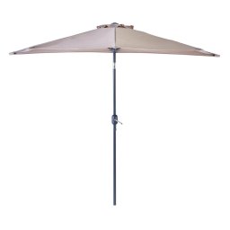 Umbrela terasa, aluminiu/poliester, 268 x 135 cm, H 235 cm, bej