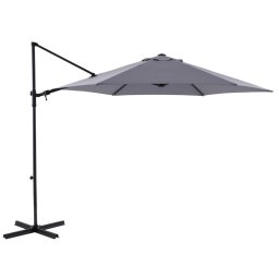 Umbrela terasa, otel/poliester, 290 x 290 cm, H 235 cm, gri