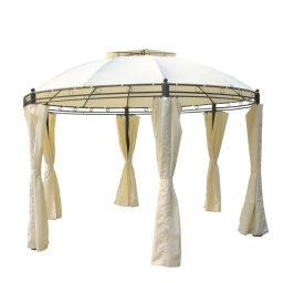 Pavilion gradina, otel/aluminiu/poliester, 370 x 370 cm, H 275 cm, bej