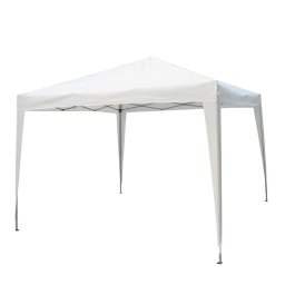 Pavilion gradina, otel/poliester, 295 x 295 cm, H 255 cm, alb