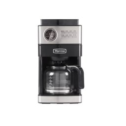 RESIGILAT - Cafetiera HIPRESSO DCM2101, rasnita incorporata, capacitate rasnire 200g, macinare fina, macinare grosiera, rezervor de apa detasabil 1,5 L, 900 W, Negru