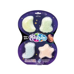 Spuma de modelat fosforescenta Playfoam pentru copii, set 4 buc
