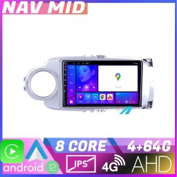 Navigatie Android Toyota Yaris 2010-2018, 4GB RAM, 64GB, CarPlay