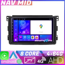 Navigatie dedicata Smart 2005-2010 Android 12, 4GB+64GB, 4G, GPS, CarPlay