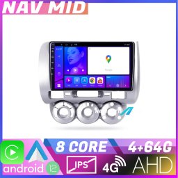 Navigatie Honda Fit Jazz 2004-2008 Android 12, 4GB RAM, 64GB, 4G, CarPlay