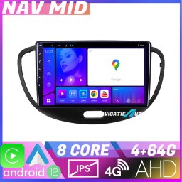 Navigatie Hyundai i10 2007-2013 Android 12, 4GB RAM, 64GB, CarPlay