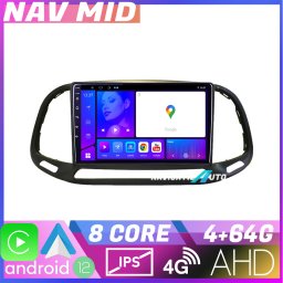 Navigatie dedicata Fiat Doblo 2015-2018 Android 12, 4GB RAM, 64GB, CarPlay
