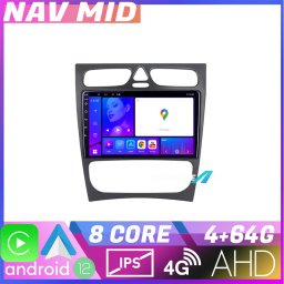 Navigatie Android Mercedes C W203 2000-2004, 4GB RAM, 64GB, 720P, CarPlay