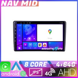 Navigatie auto Peugeot 307 Android 12, 4GB RAM, 64GB, 720P, CarPlay
