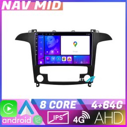 Navigatie Ford S-Max 2008-2012 Android 12, 4GB RAM, 64GB, CarPlay