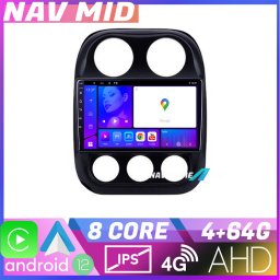 Navigatie Jeep Compass 2010-2016 Android 12, 4GB RAM, 64GB, CarPlay