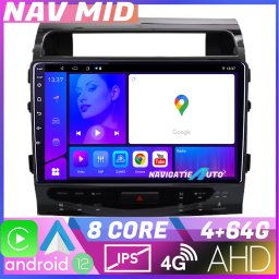 Navigatie Toyota Land Cruiser V8 / L200 2009-2020 Android 12, 4GB+64GB, 720P