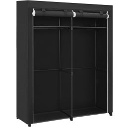 Garderoba textila SONGMICS cu 2 bare pentru umerase, 140x43x174 cm, negru