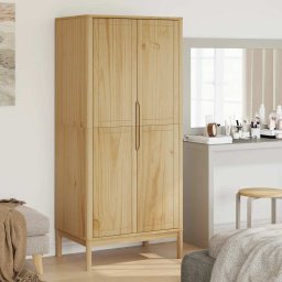 Sifonier "FLORO", maro ceruit, 77x53x171 cm, lemn masiv pin GartenMobel Dekor