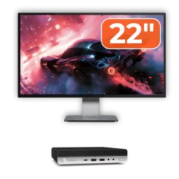 Pachet HP ProDesk 600 G5 Mini second hand cu monitor 22 inch, i5, SSD