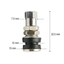 Valva tubeless metalica cromata 32.5 mm VAMD161 pentru moto si scutere