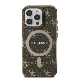 Husa Guess iPhone 16 Pro IML 4G Background MagSafe Maro