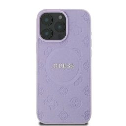 Husa Guess iPhone 16 Pro Saffiano Peony Classic Logo MagSafe Mov
