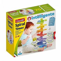 Jucarie Quercetti Super Spiral Tower, turn cu bile, 7 piese, 3 bile zornaitoare